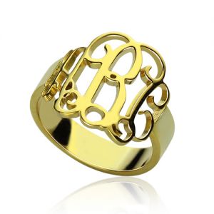 Personalized Gold Monogram Ring