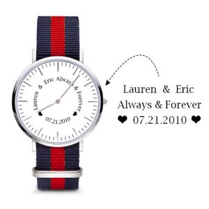 Men's personalized engraved watch