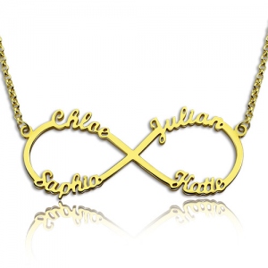 four name infinity necklace gol