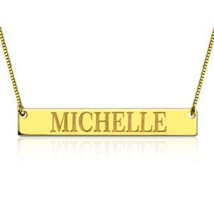 Personalized Gold Bar Name Necklace