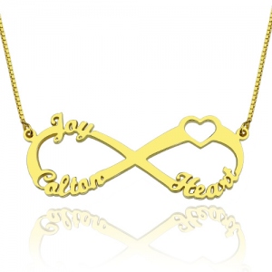 three name infinity necklace gol