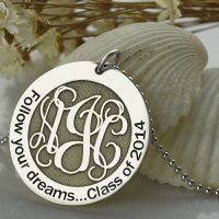 Engraved Monogram Follow Your Dreams Necklace