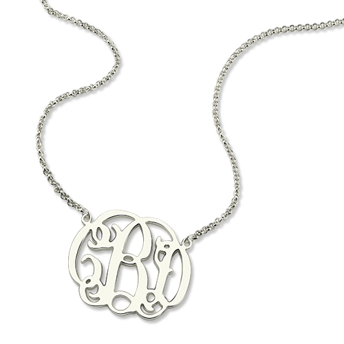 Personalized Sterling Silver Monogram Necklace