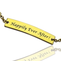 Gold Engraved Name Bar Bracelet