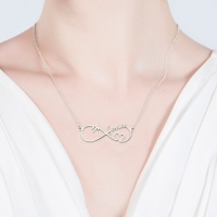 Heartbeat EKG Infinity Necklace With Name