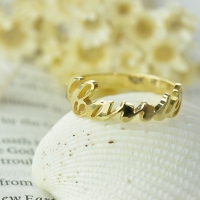 Personalized Gold Carrie Name Rings Gift