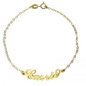 Personalized Gold Carrie Name Bracelet