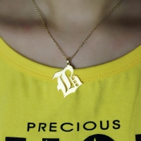 Gold Initial Letter Necklace