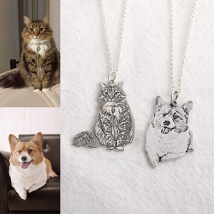 Perosnalized Pet's Necklace Gifts Puppy Cat Id Pendant