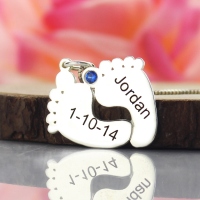Baby Feet Memory Necklace Engraved Date & Name