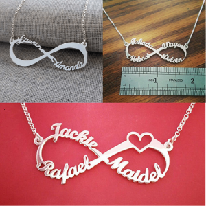 Personalized Infinity Symbol Name Necklace In Silver