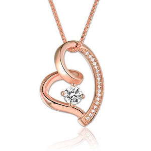 Love In Your Heart Birthstone Necklace In Rose Gold