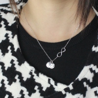 Infinity Disc Initial Charm Necklace
